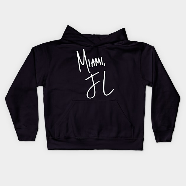 Miami Florida Kids Hoodie by helloshirts